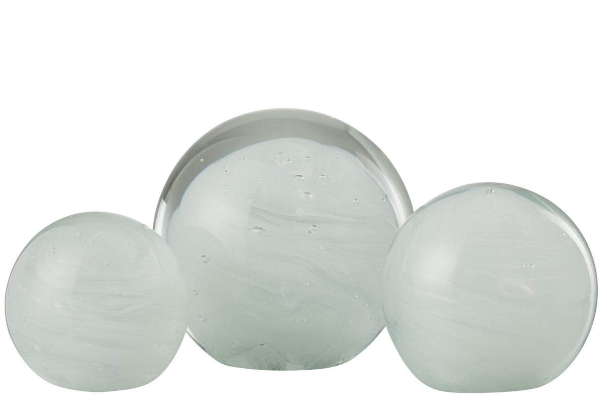 J-Line presse-papier Twister Rond - glas - wit large