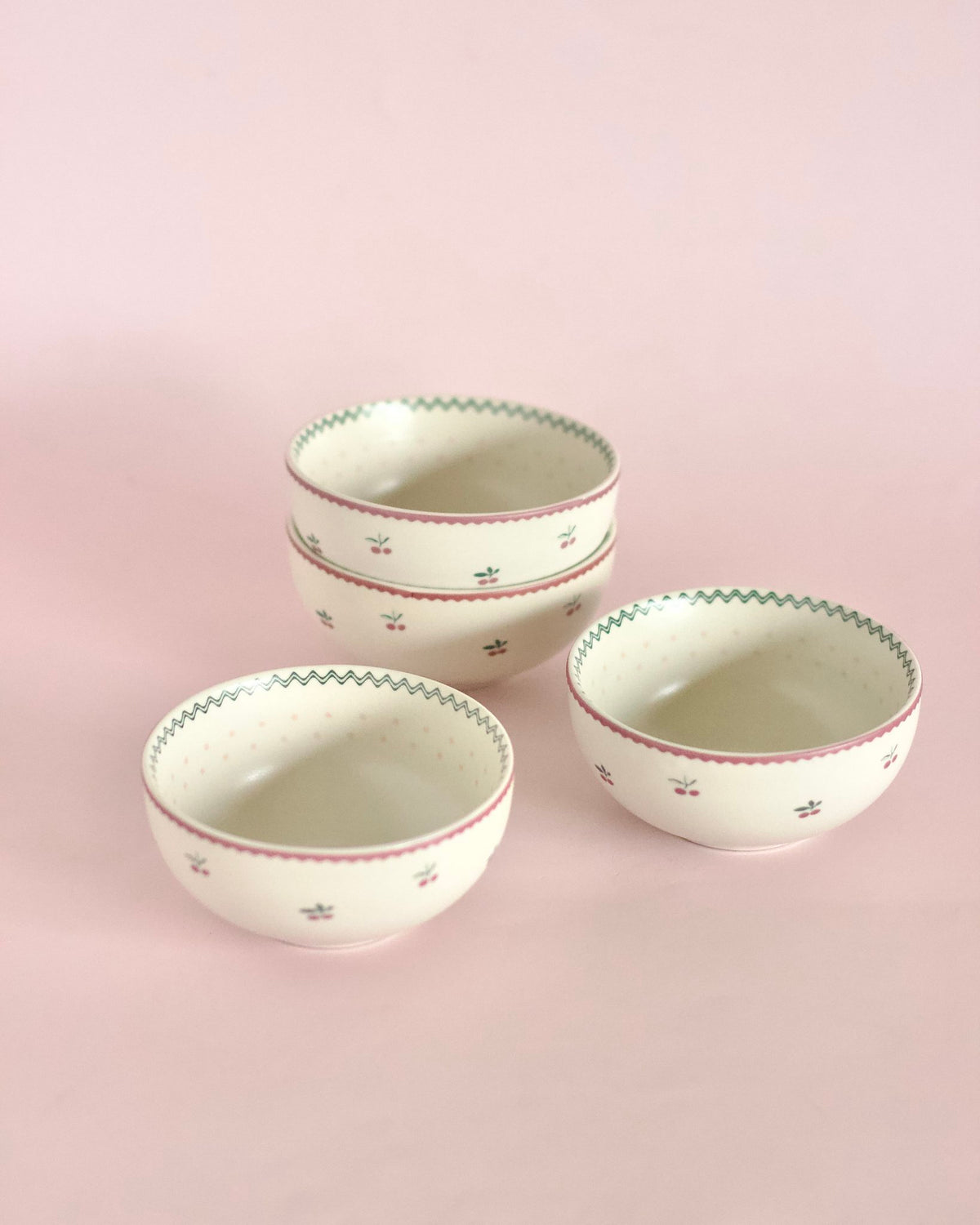Serving Bowl | Ceramic Floral Decal | Set of 4, 10x5cm