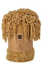 J-Line deken Chenille - polyester - geel