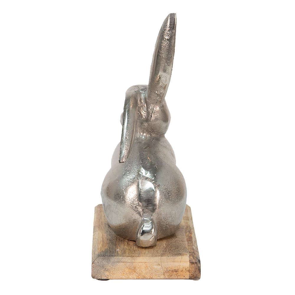 Beeld Konijn 21x11x28 cm Zilverkleurig aluminium