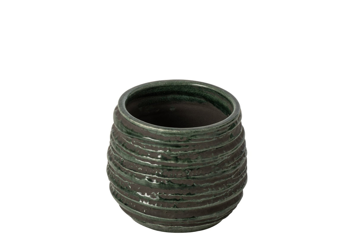 J-Line Bloempot - keramiek - petrolblauw - small