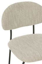 J-Line Eetstoel Textiel/Metaal Beige