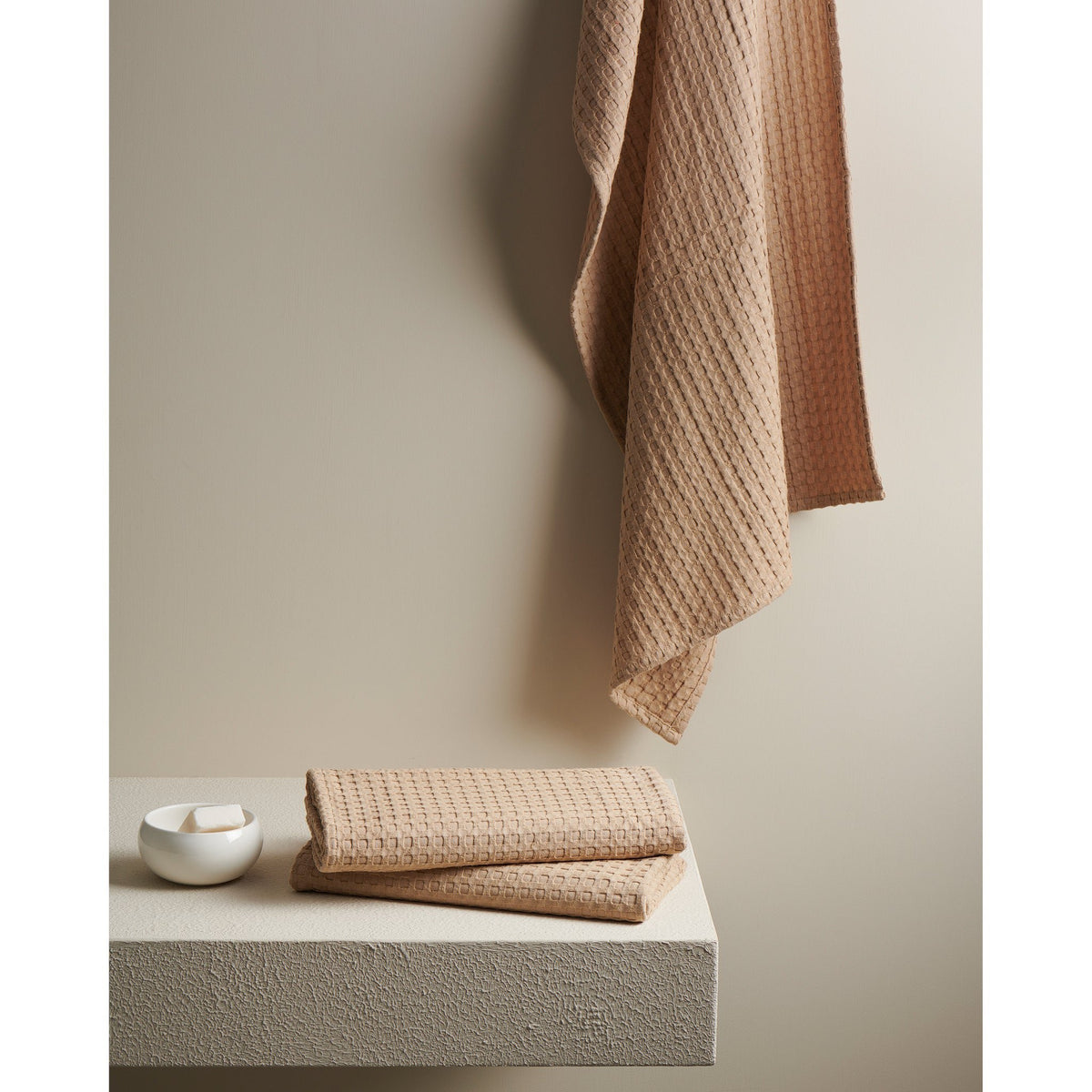 Katoenen wafelbadhanddoek - absorberend, sneldrogend, lichtgewicht, duurzaam