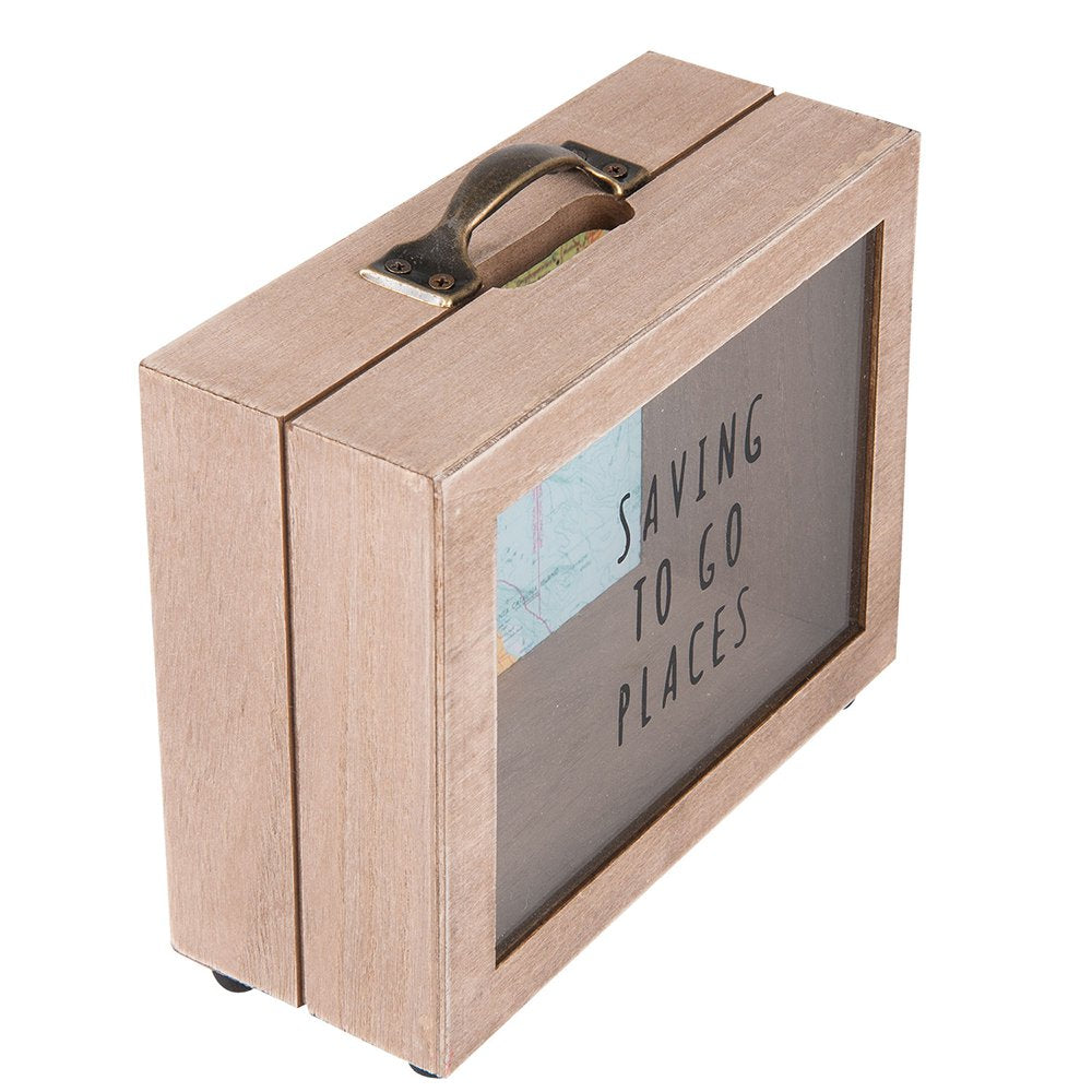 Spaarpot 18x7x17 cm Bruin MDF Leuke Spaarpot