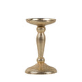 Kandelaar gehamerd champagne goud 16,5x10cm
