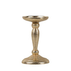 Kandelaar gehamerd champagne goud 16,5x10cm