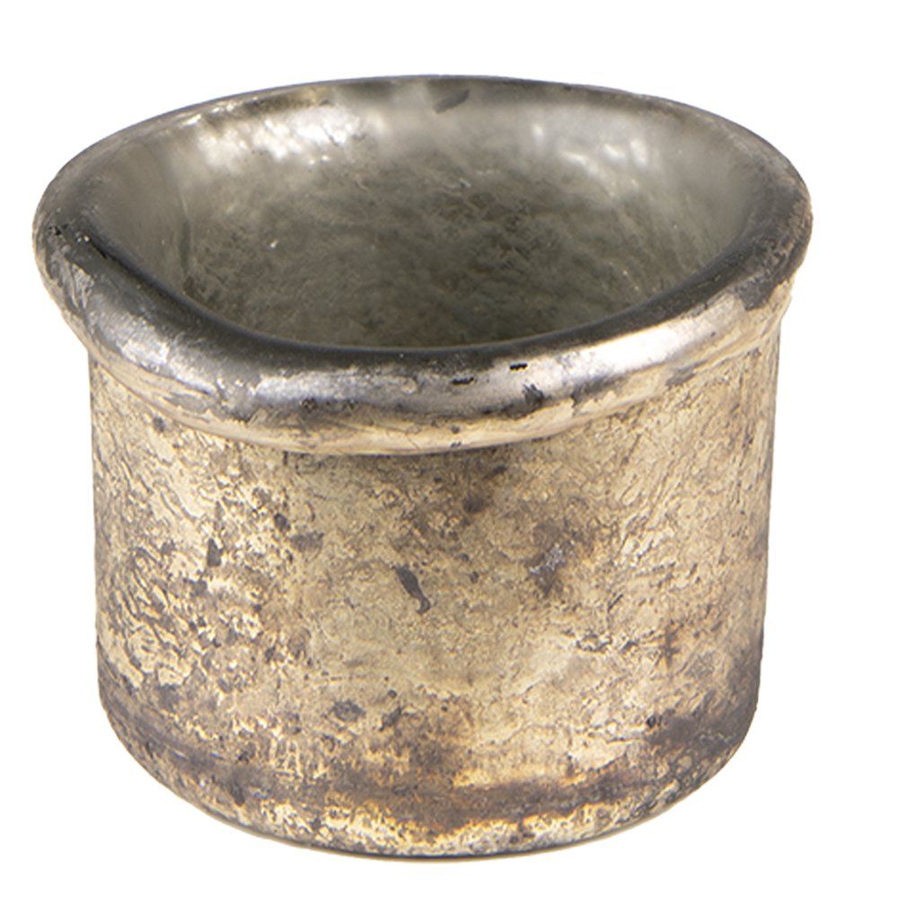 Theelichthouder Ø 8*7 cm Goudkleurig Glas Waxinelichthouder