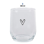 Waterglas Hart 300 ml Transparant Glas Drinkbeker