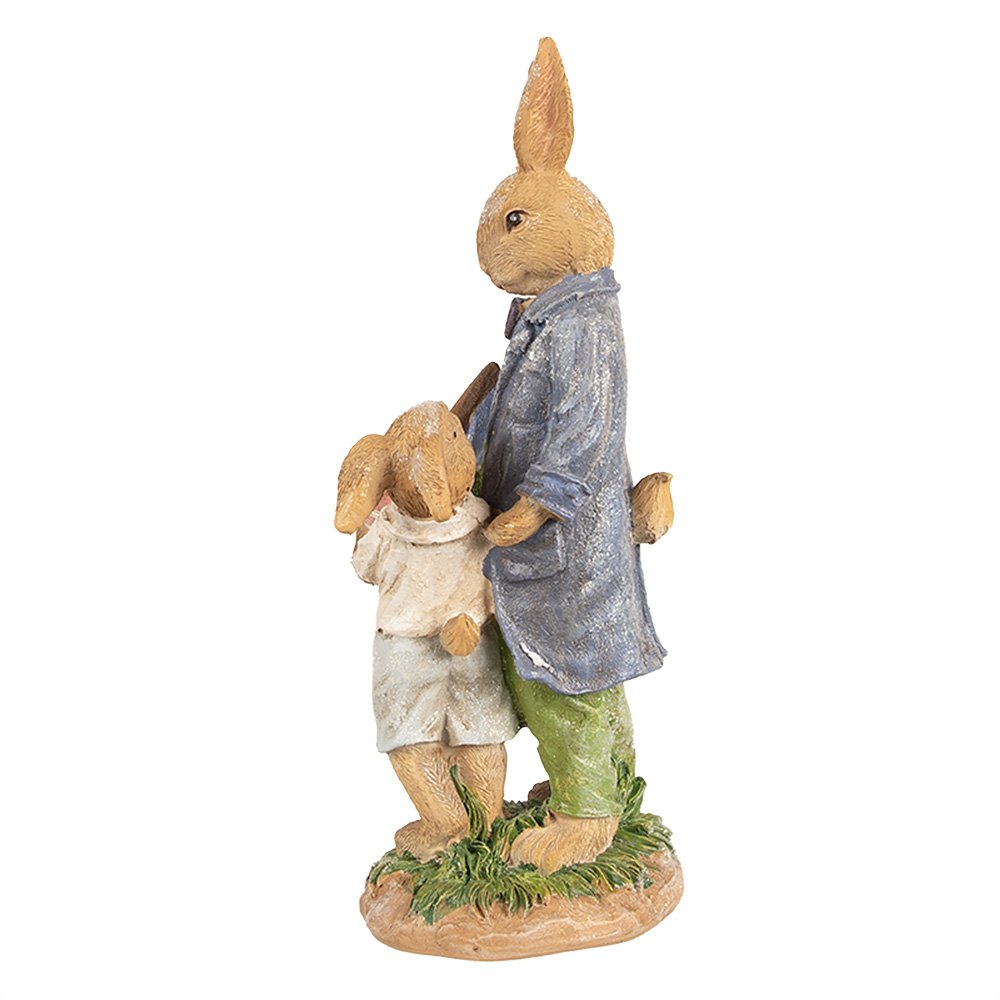 Beeld Konijn 21 cm Bruin Polyresin Paasdecoratie