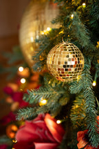 J-Line kerstbal Disco - kunststof - goud - doos van 9
