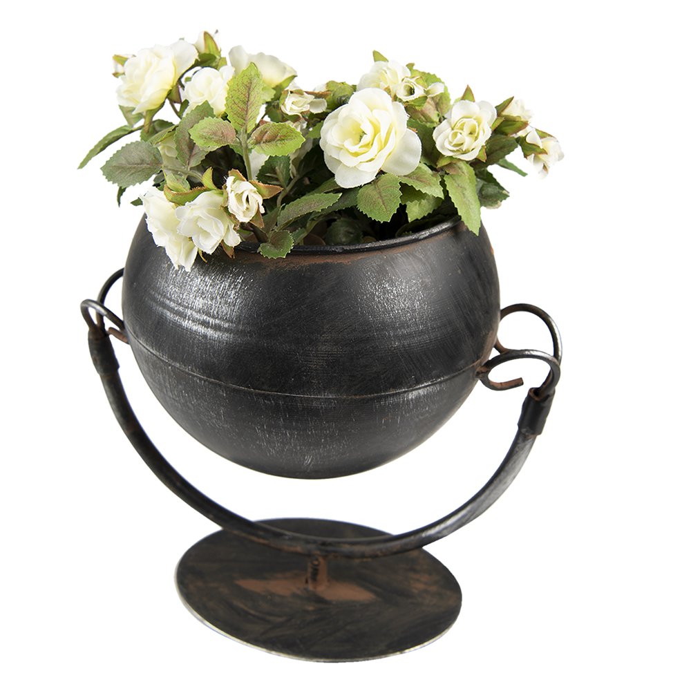 Bloempot Ø 11x19 cm Zwart IJzer Bloempot Binnen