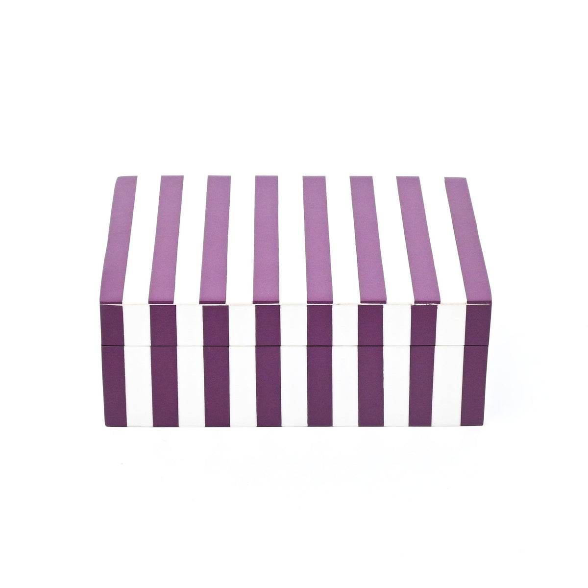 Paars gestreepte hars opbergdoos glanzende MDF decoratieve behuizing