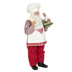 Beeld Kerstman 28 cm Rood Wit Textiel Beeld