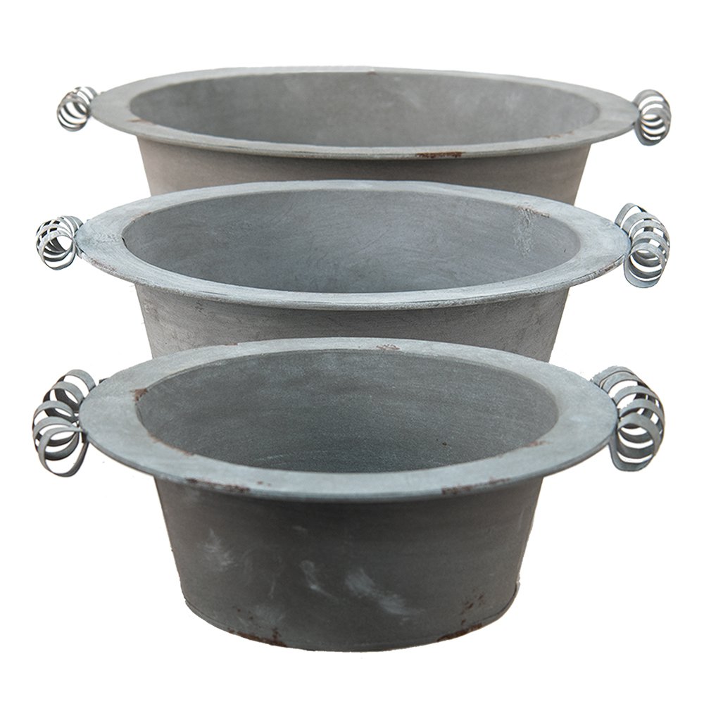 Decoratie schaal Set van 3 Ø 36x11 cm Grijs Metaal