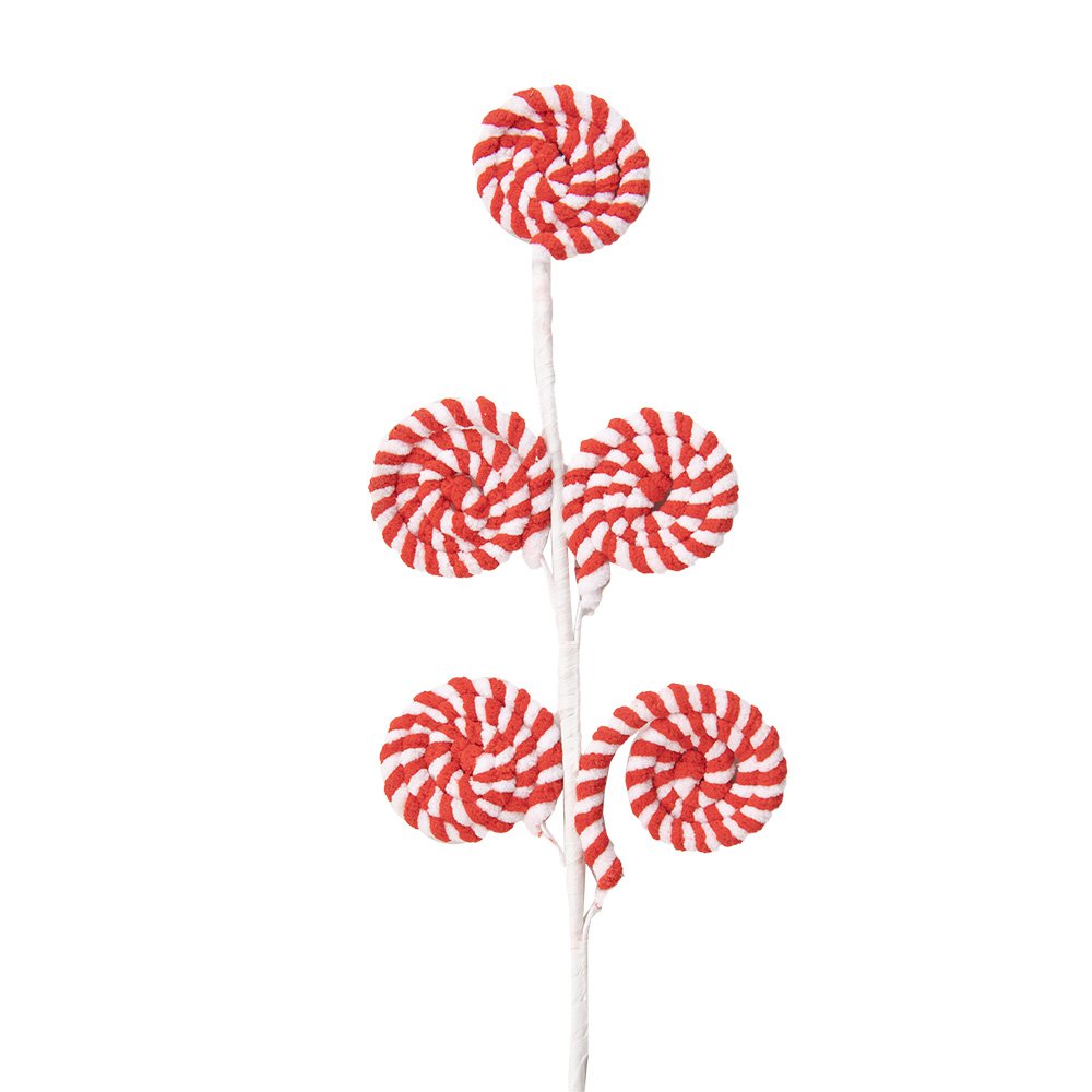 Kerstdecoratie Lolly 57 cm Rood Wit Kunststof