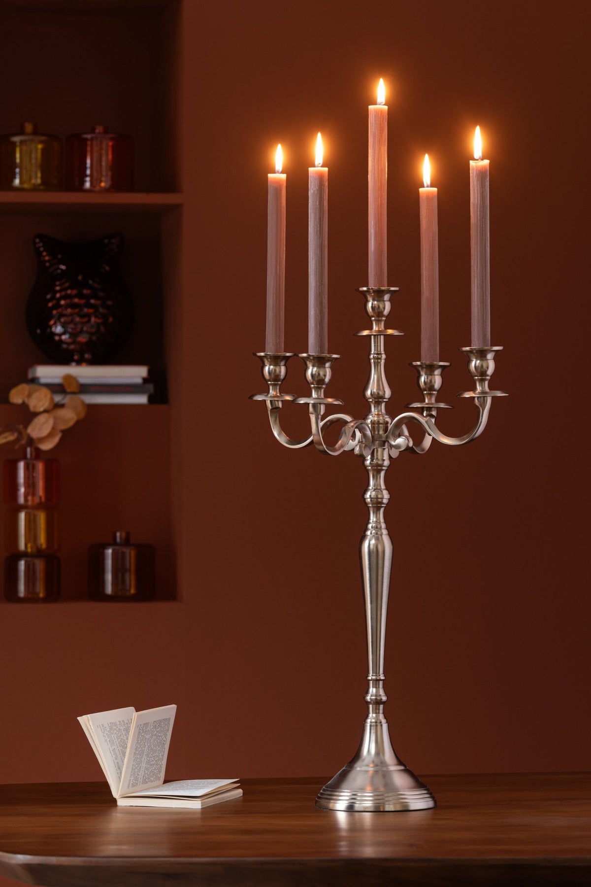 J-Line kaarshouder - aluminium - roségoudkleurig - S