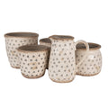 Bloempot Ø 16x13 cm Beige Zwart Keramiek Hartjes Bloempot Binnen