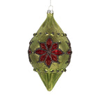 Kerstbal 8x7x15 cm Groen Glas
