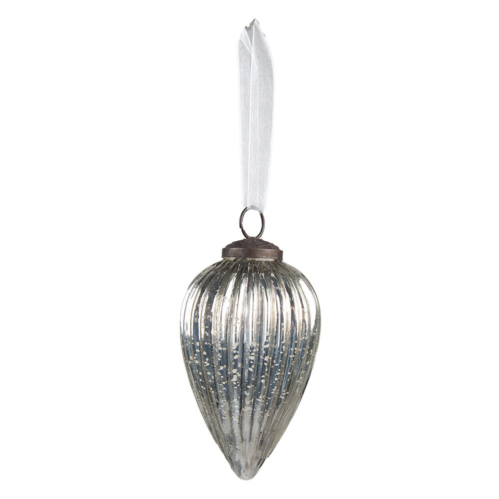 Kerstbal Ø 6 cm Zilverkleurig Glas Kerstdecoratie