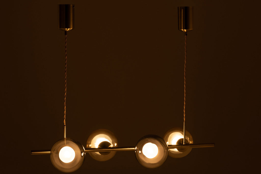 J-Line hanglamp Yuks 4 Lampen - staal - gou