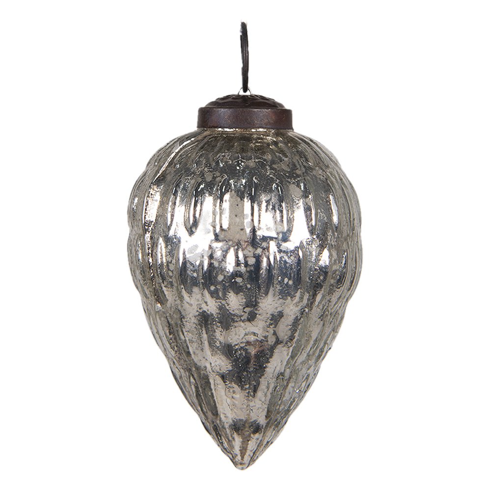 Kerstbal Ø 6 cm Zilverkleurig Glas Kerstdecoratie
