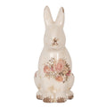 Decoratie Beeld Konijn 16x12x28 cm Beige Roze Keramiek