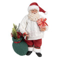 Kerstdecoratie Beeld Kerstman 27 cm Wit Rood Textiel