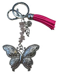 Tas- sleutelhanger Vlinder Rozenkwarts