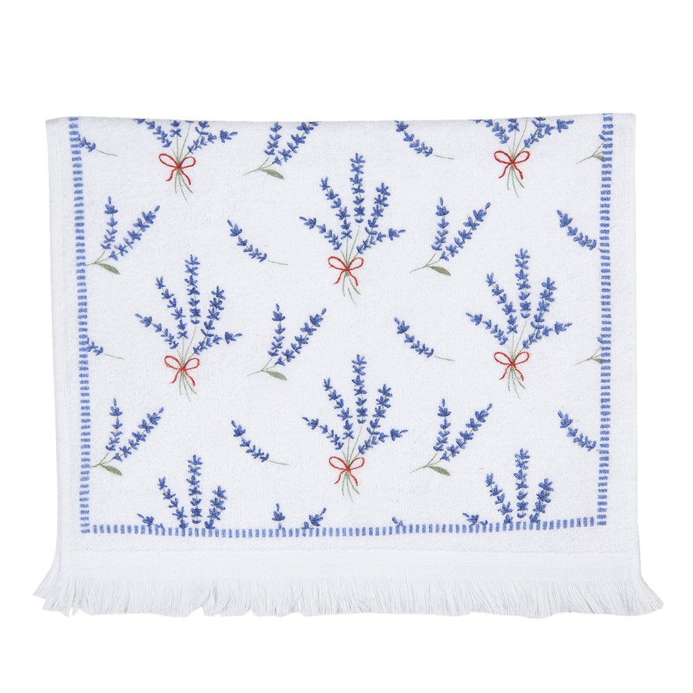 Gastendoekje 40x66 cm Wit Paars Katoen Lavendel Toilet Handdoek