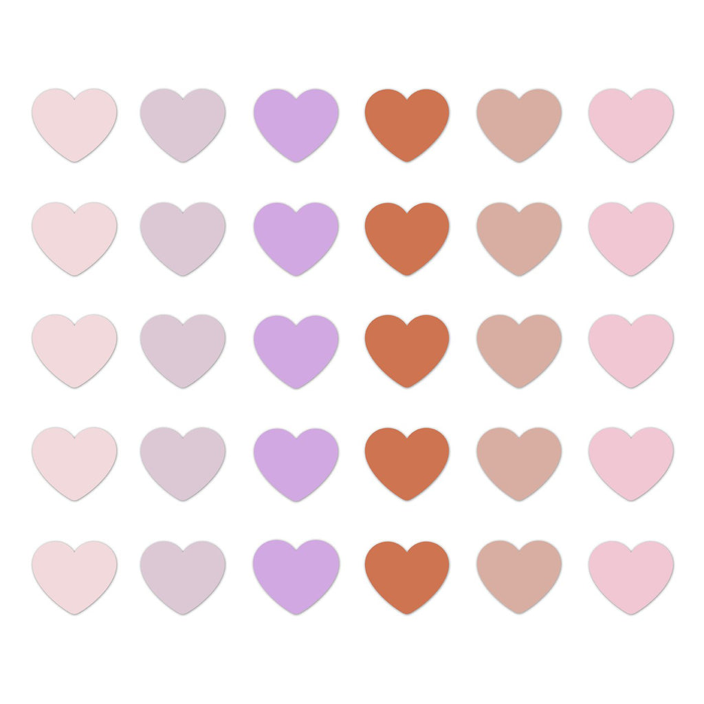 Voorjaar '26 Cadeaustickers op rol - 500 stuks - mini hearts mix warm