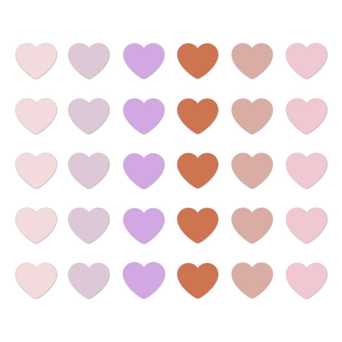 Voorjaar '26 Cadeaustickers op rol - 500 stuks - mini hearts mix warm