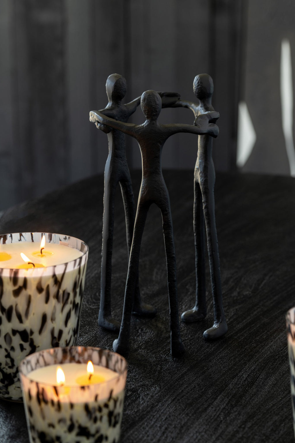 J-Line decoratie Persoon Kring - aluminium - zwart