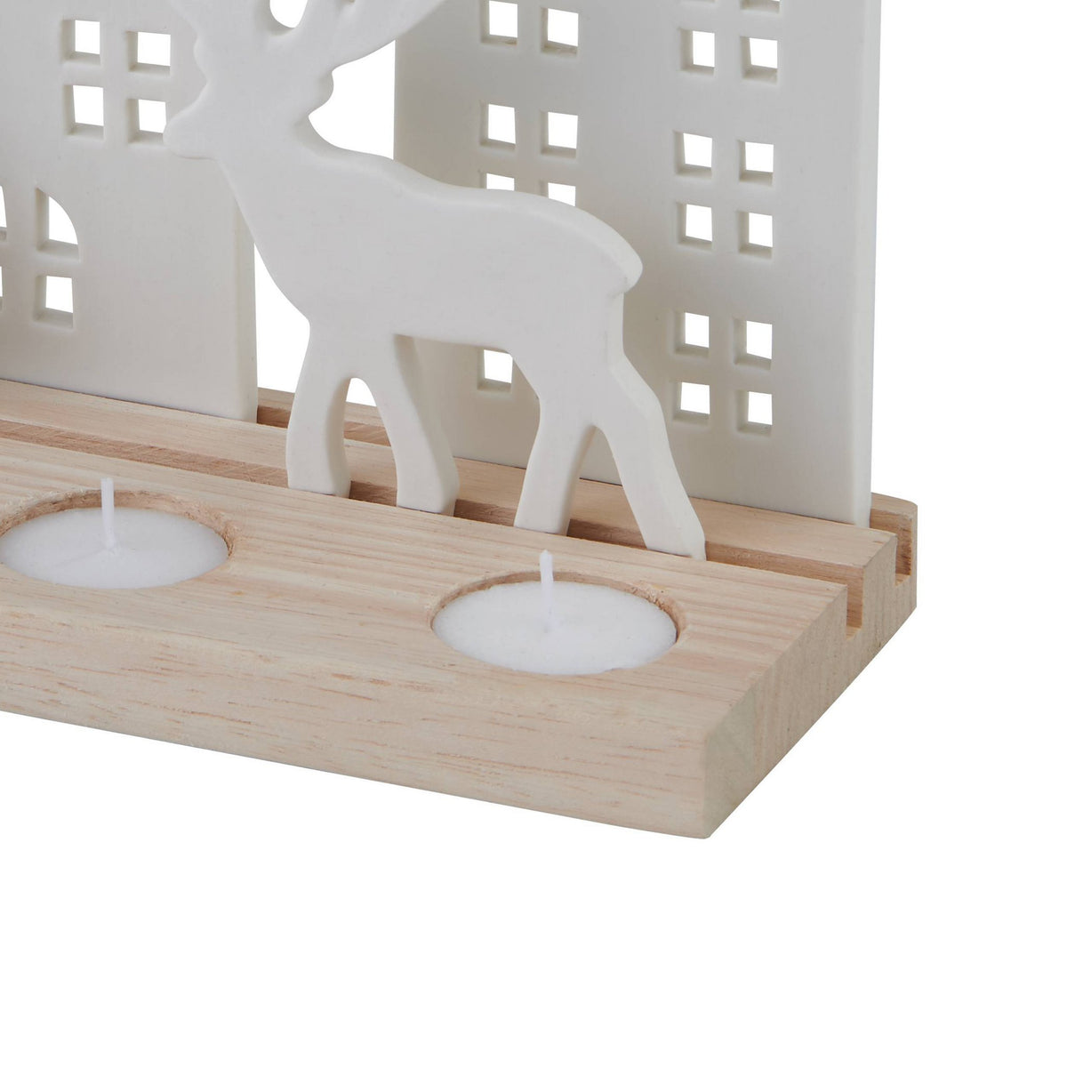Theelichthouder Bekily Wit 30x11x17 cm