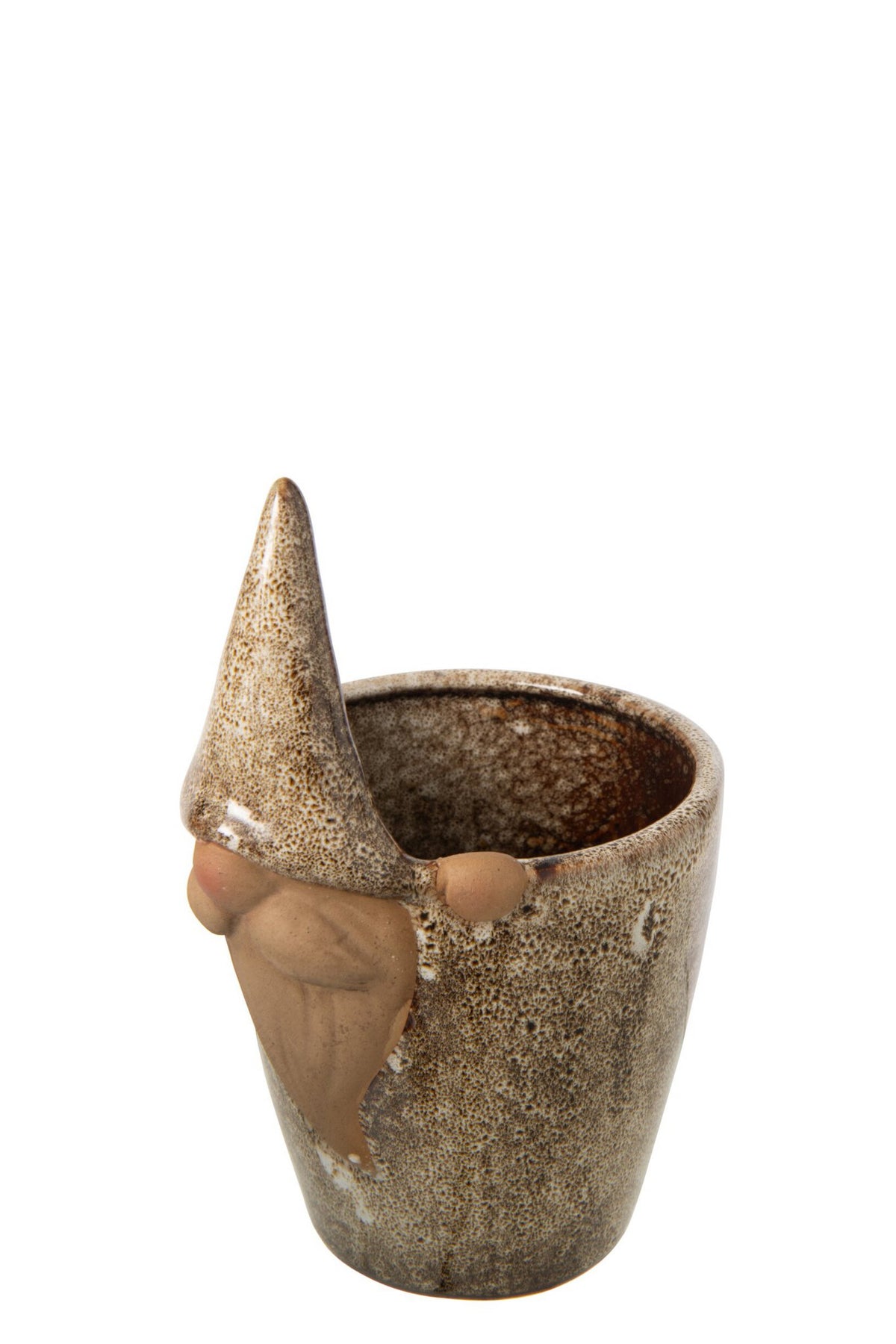 J-Line bloempot Kabouter - steengoed - beige - small