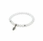 Dames armband Witte Jade 6 mm met dromenvanger bedel