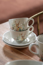 Kop en Schotel 200 ml Wit Keramiek Hert Servies