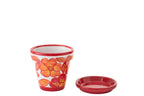 J-Line bloempot - keramiek - oranje/wit - S