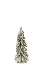 J-Line Kerstboom met sneeuw - PET - donkergroen/wit - small
