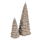 Decoratie Beeld Kerstboom Ø 13x30 cm Wit Beige Kunststof