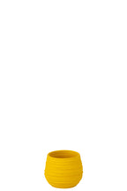 J-Line bloempot Fiesta - keramiek - geel - small - Ø 14 cm