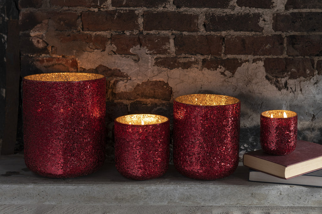 J-Line geurkaars Luxuria - Berry Bliss - glas - rood - XL - 120U
