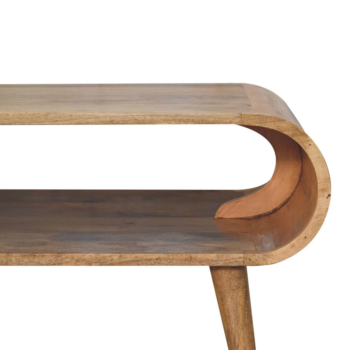 Massief houten open salontafel, licht eiken afwerking