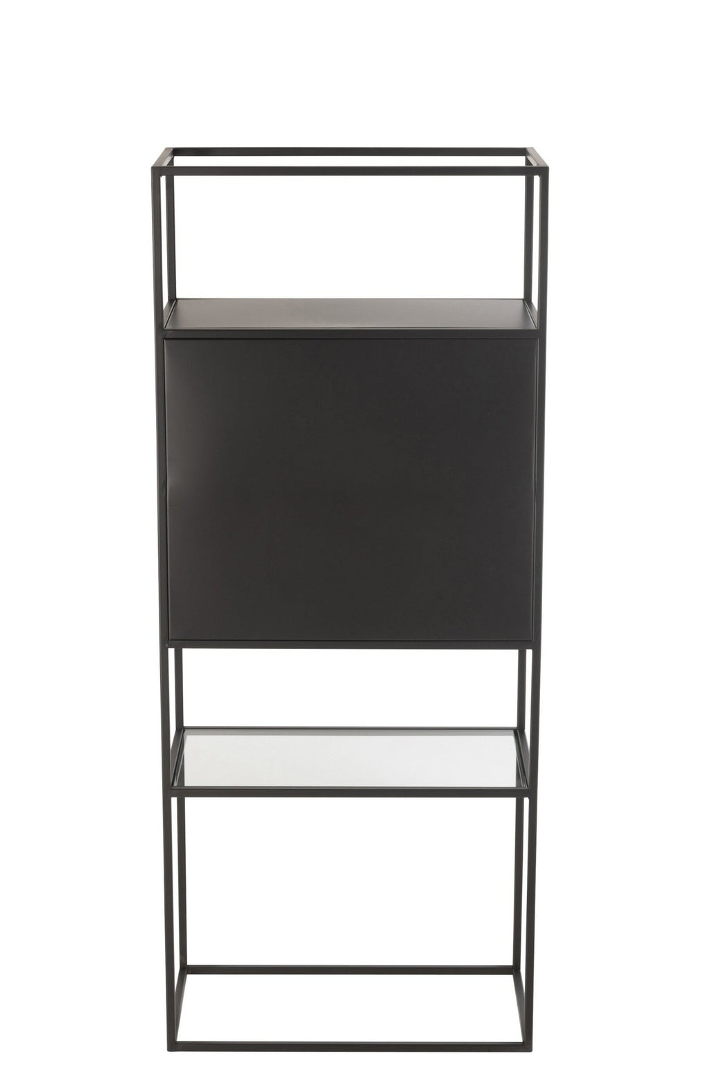 J-Line rek - metaal/glas - zwart
