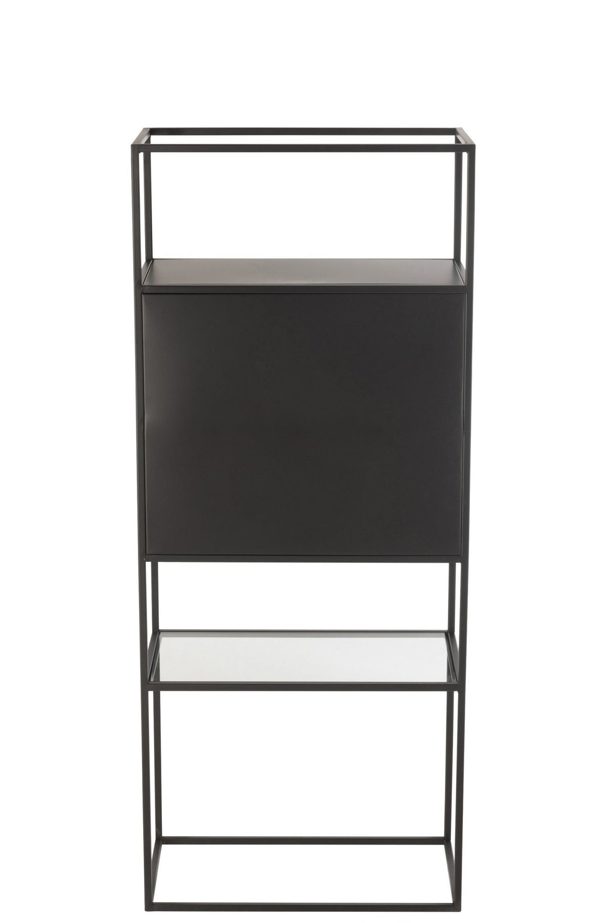 J-Line rek - metaal/glas - zwart