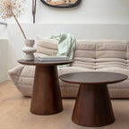 Bullnose cone bijzettafel mangohout Ø55 cm