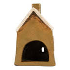 Waxinelichthouder Huis 12x8x18 cm Bruin Keramiek