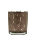 Theelichthouder ski taupe zilver small 8cm