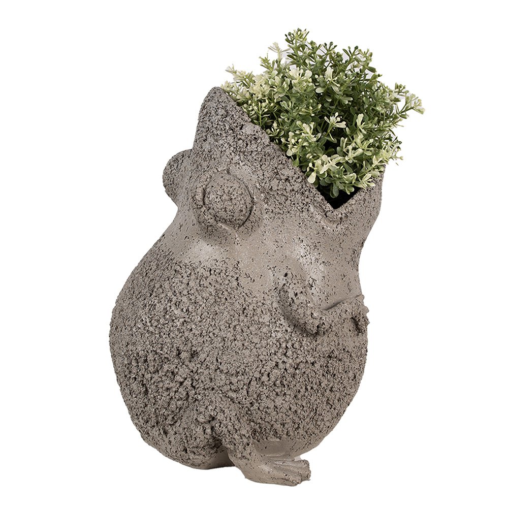 Bloempot Kikker 26x25x32 cm Grijs Polyresin