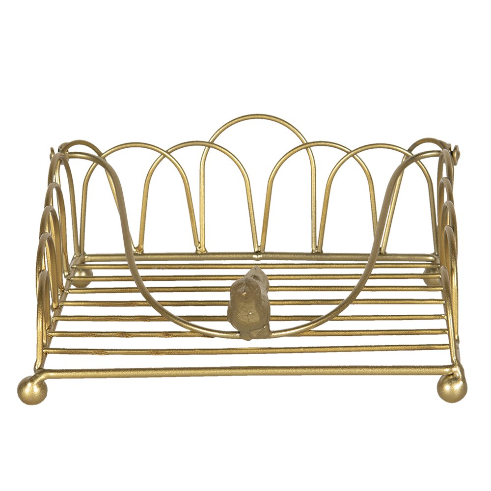 Servettenhouder 20x20x9 cm Goudkleurig IJzer Servethouder