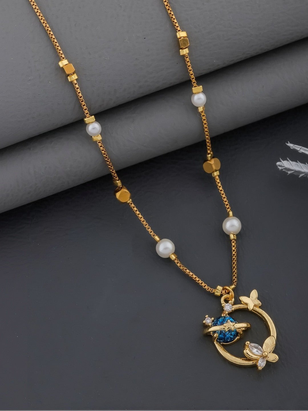 Messing vergulde ketting – mode-sieraden – kristal verfraaid